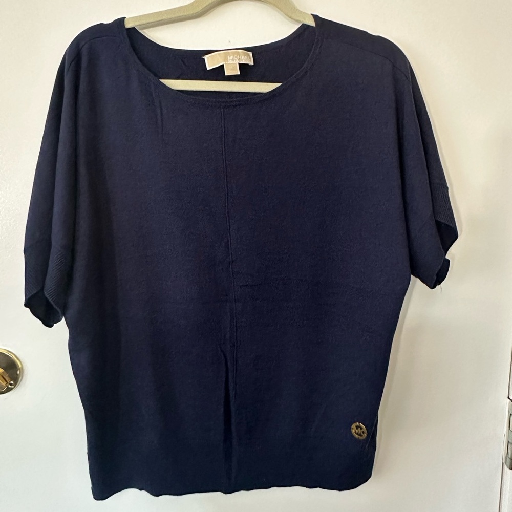 Michael Kors Blue Boxy Blouse Relaxed Fit